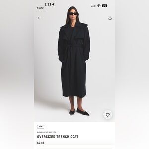SKIMS Black Oversized Trench Coat NWT XS